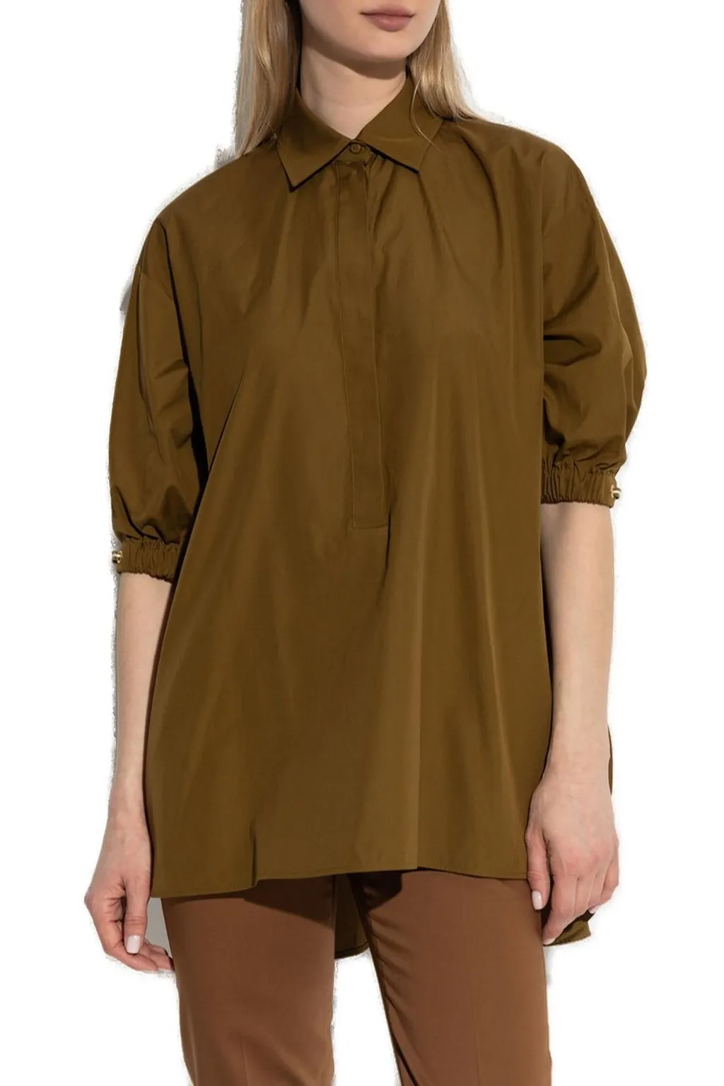 Max Mara Teano Button-Up Long-Sleeved Top