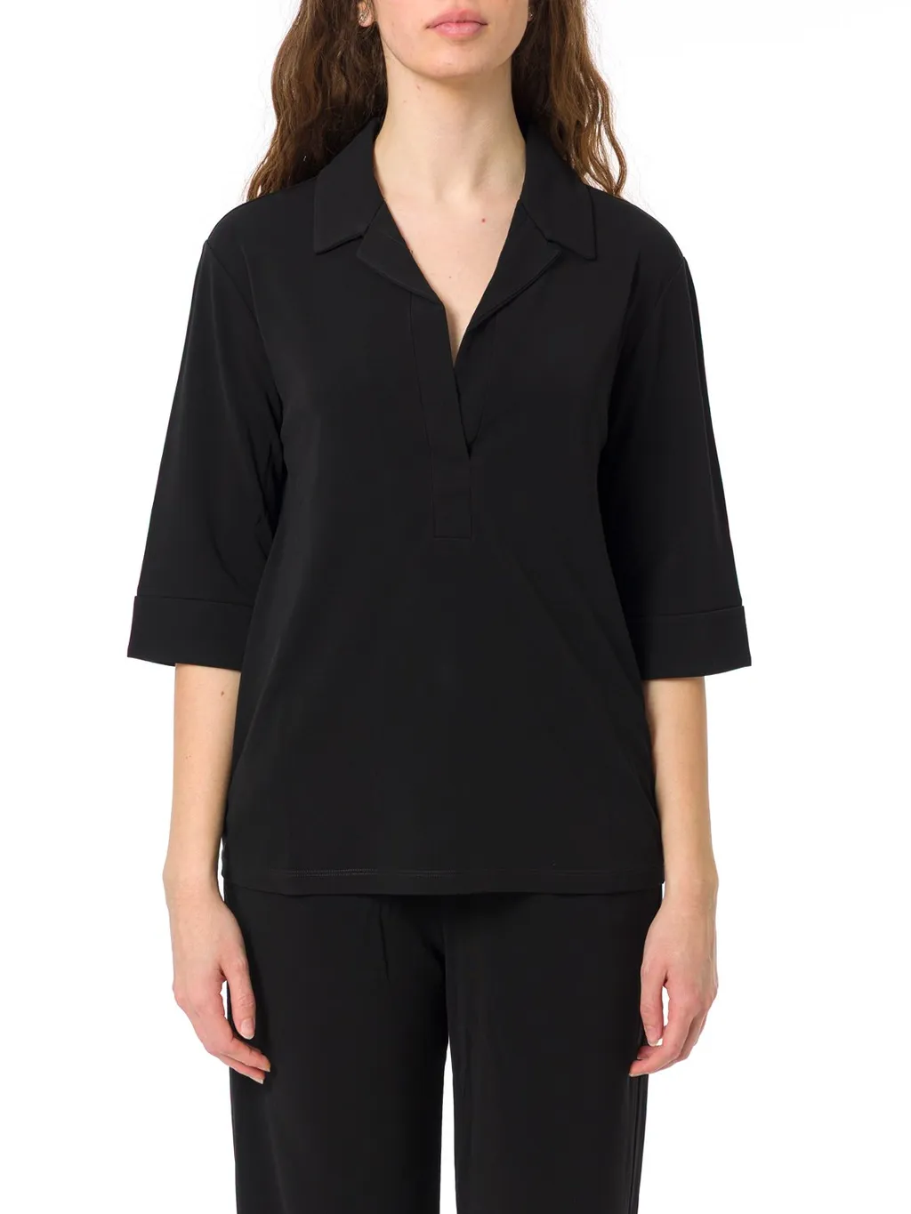 Max Mara V-Neck Three-Quarter-Sleeved Blouse