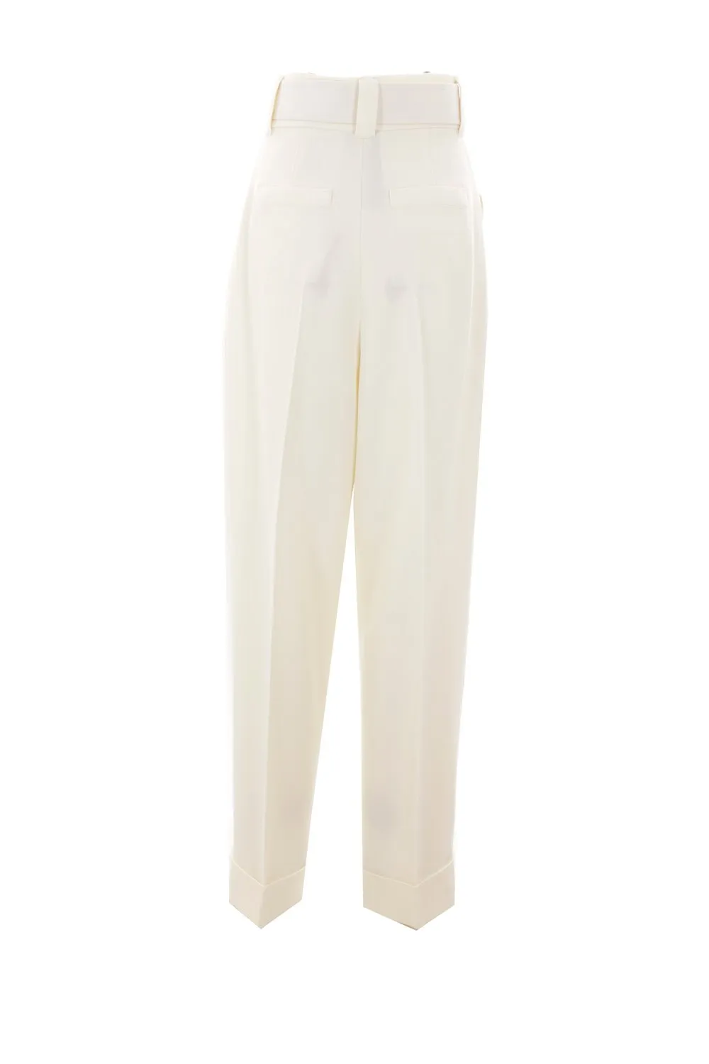 Max Mara Belted Turn-Up Hem Trousers