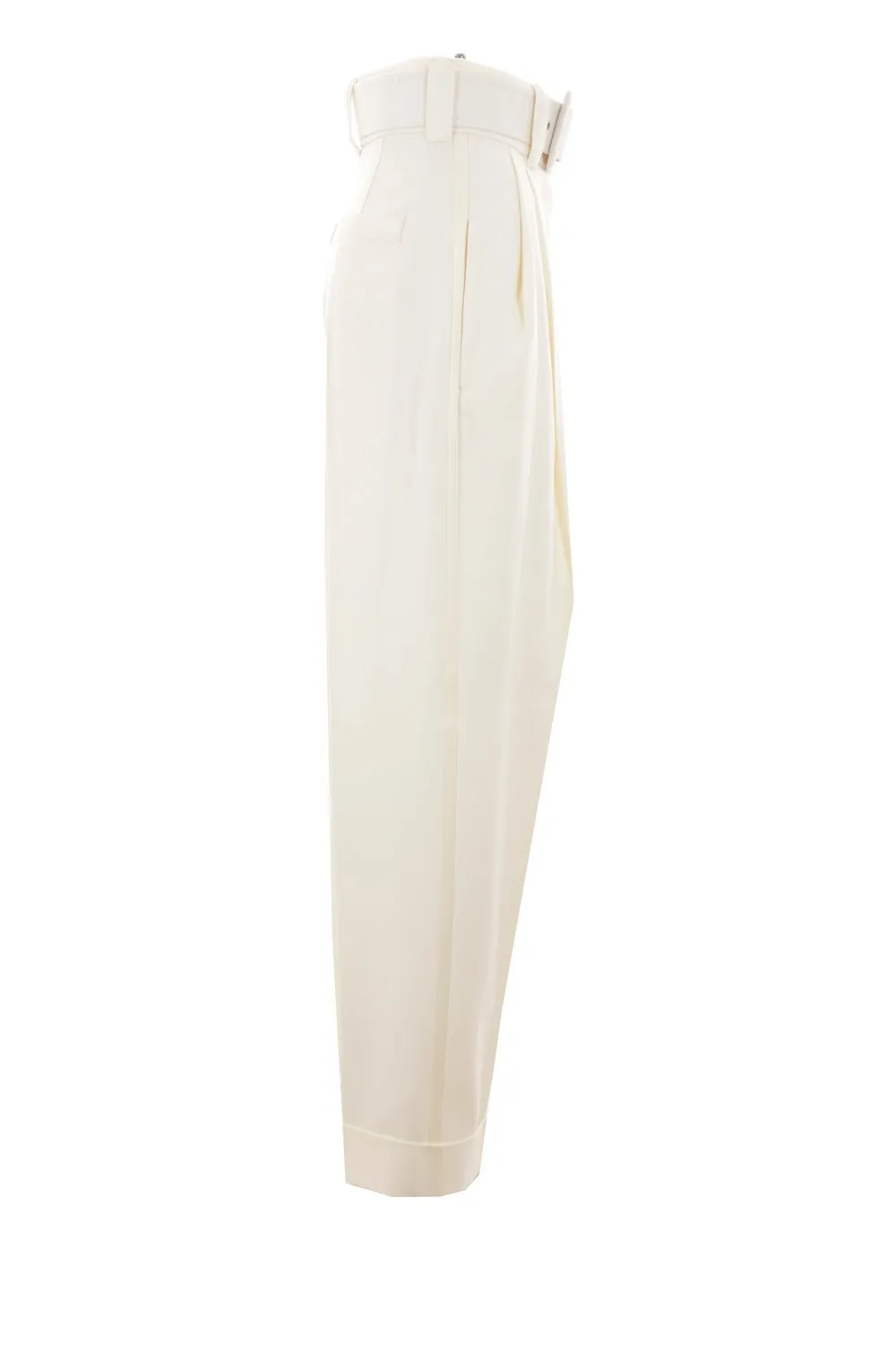 Max Mara Belted Turn-Up Hem Trousers