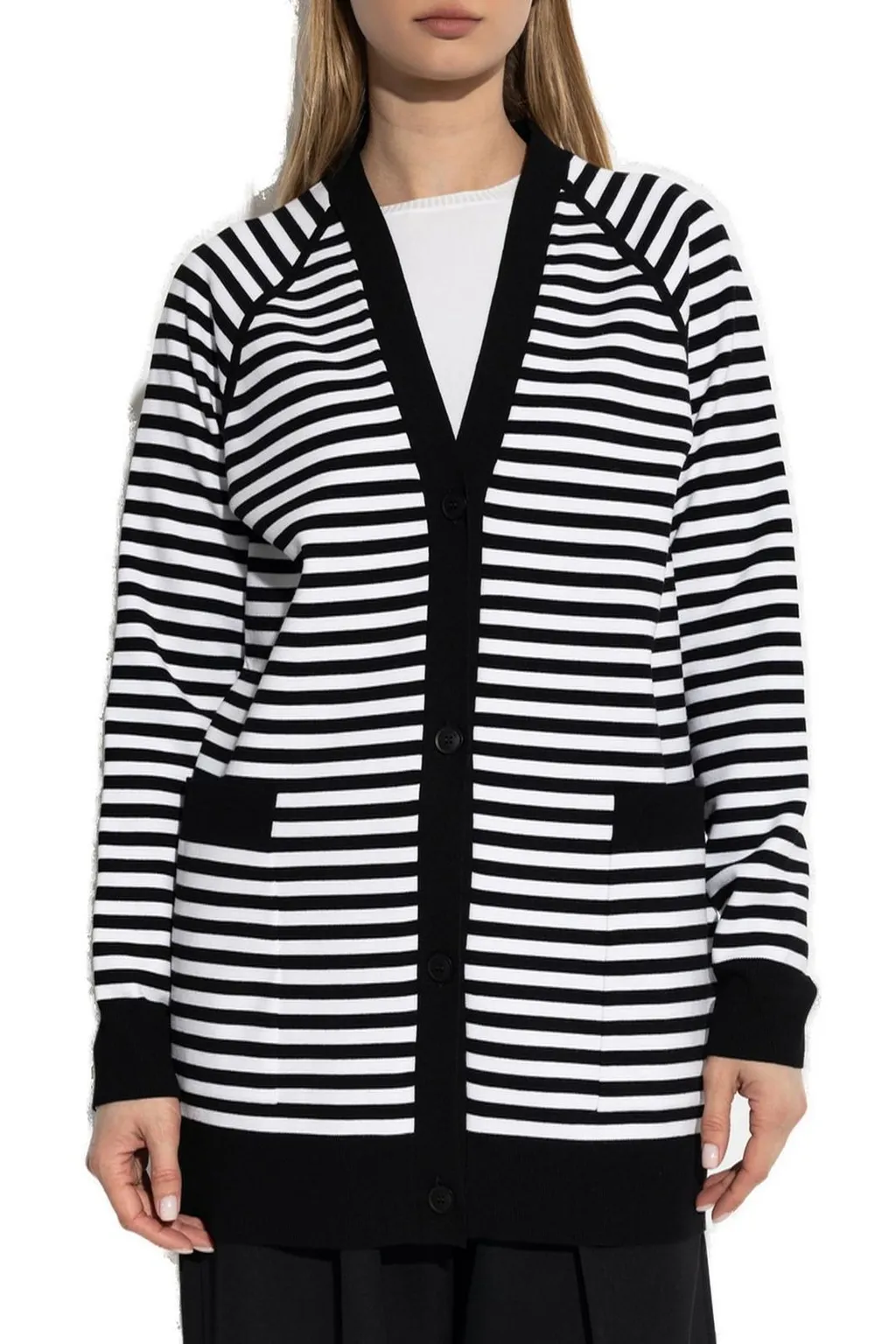 Max Mara Kiss Striped Button-Up Cardigan