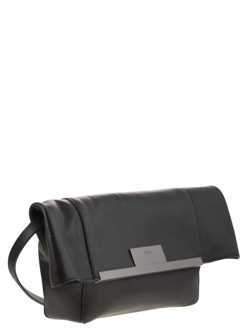Max Mara Logo Engraved Foldover Top Clutch Bag