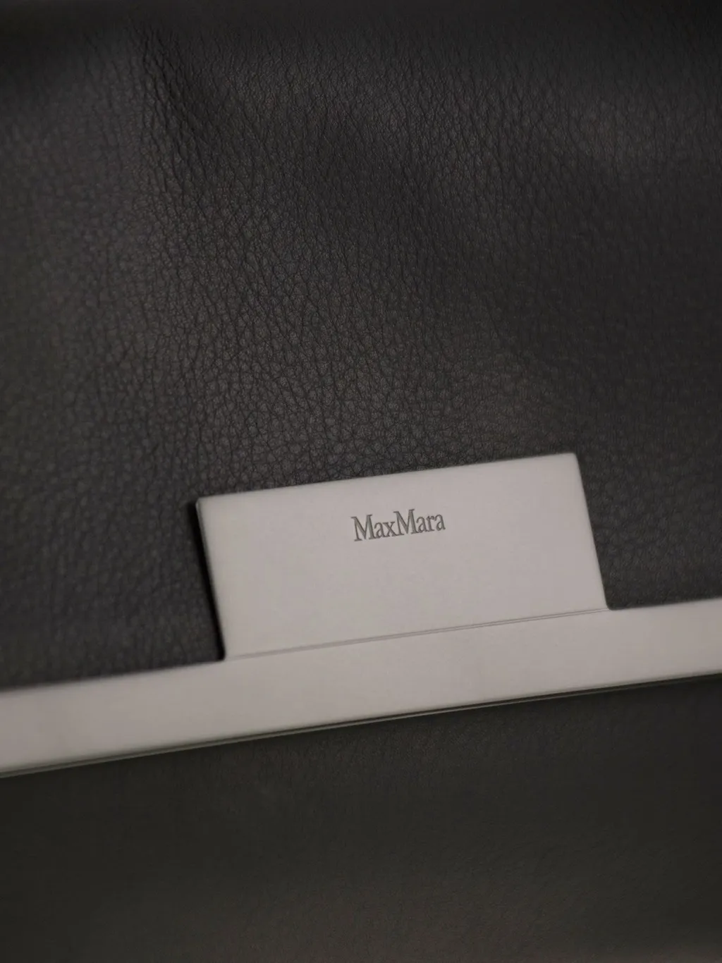 Max Mara Logo Engraved Foldover Top Clutch Bag