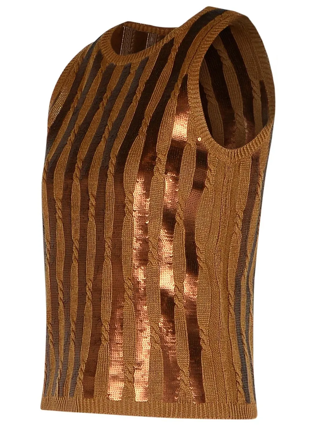 Max Mara Sequin Detailed Sleeveless Knit Top