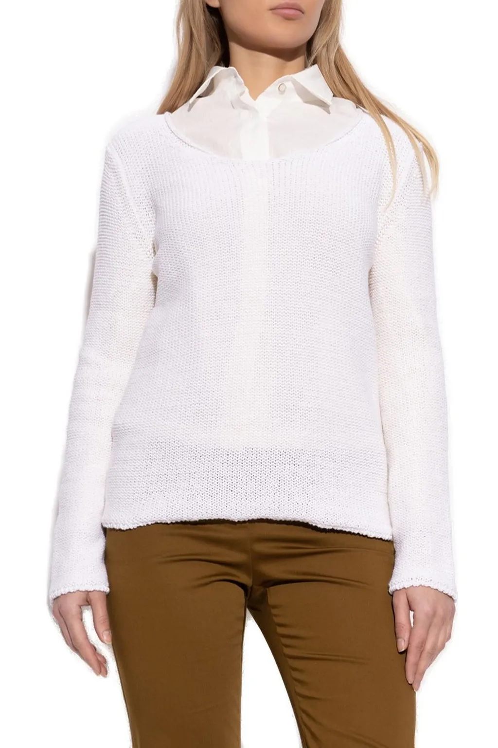 Max Mara Palazzi Wide Neck Long-Sleeved Jumper