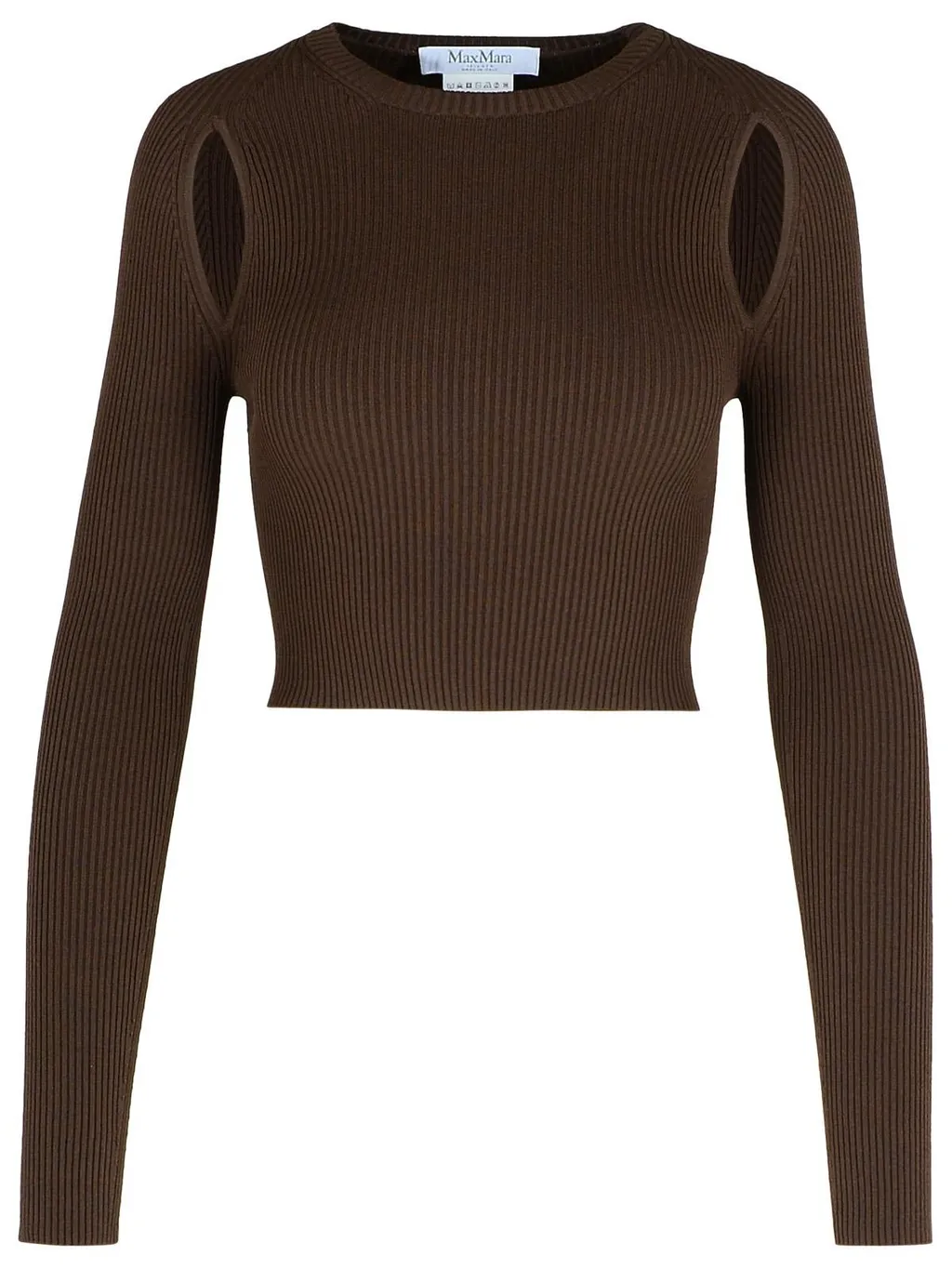 Max Mara Cut-Out Ribbed Long-Sleeve Top