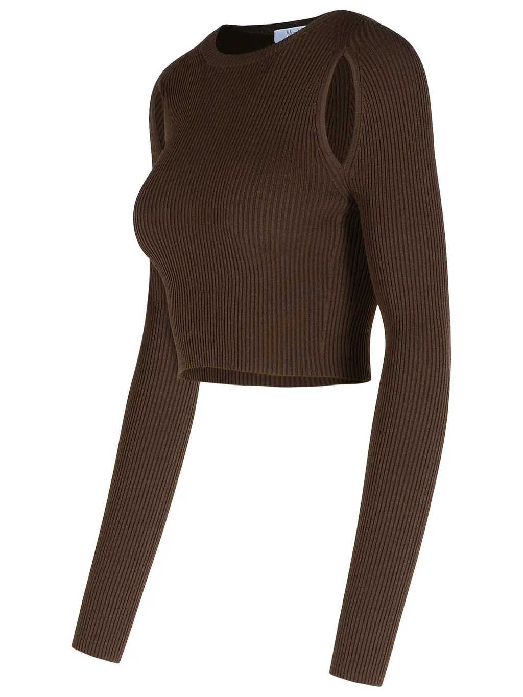 Max Mara Cut-Out Ribbed Long-Sleeve Top