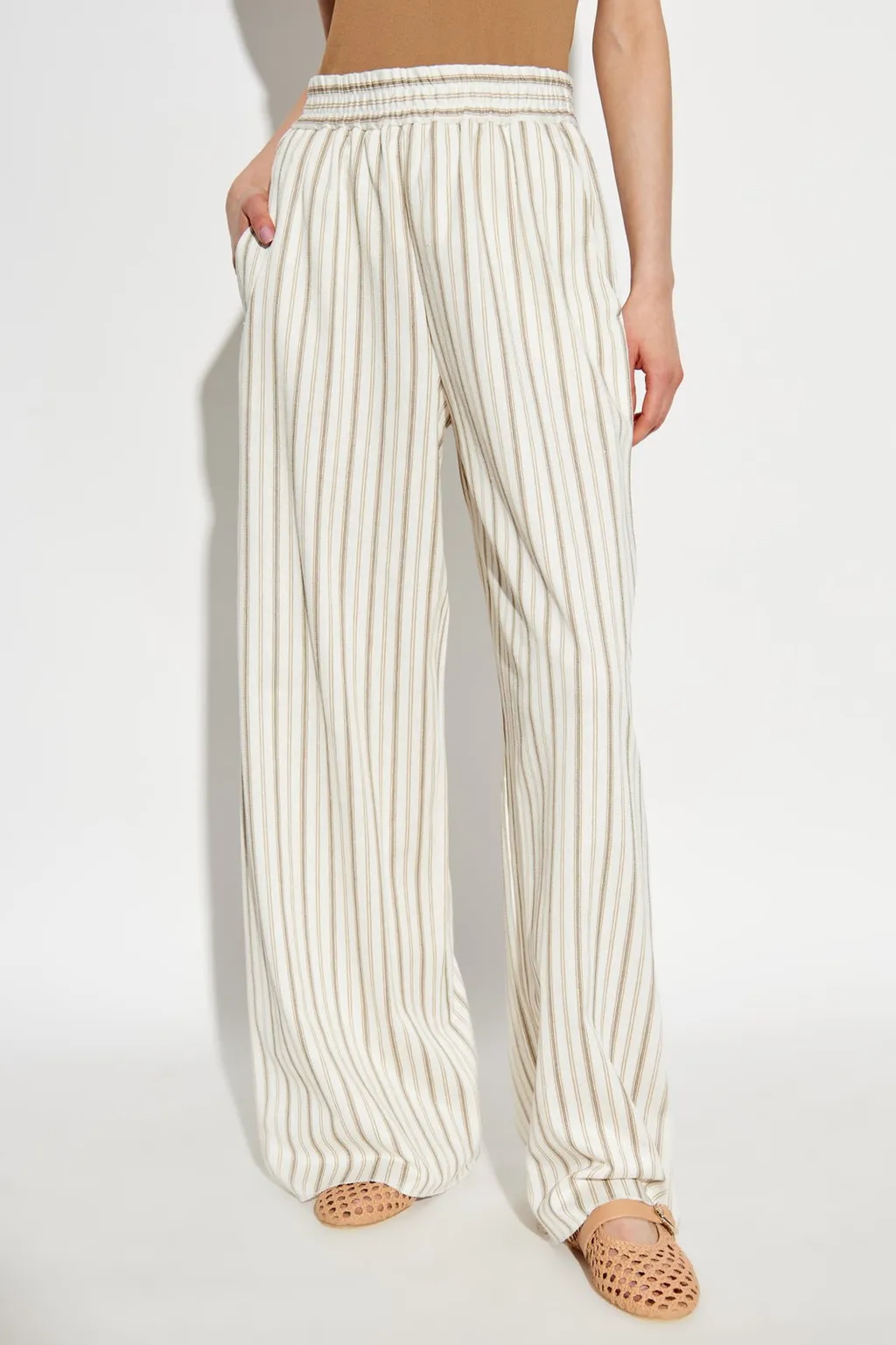 Max Mara Striped Elastic-Waist Pants