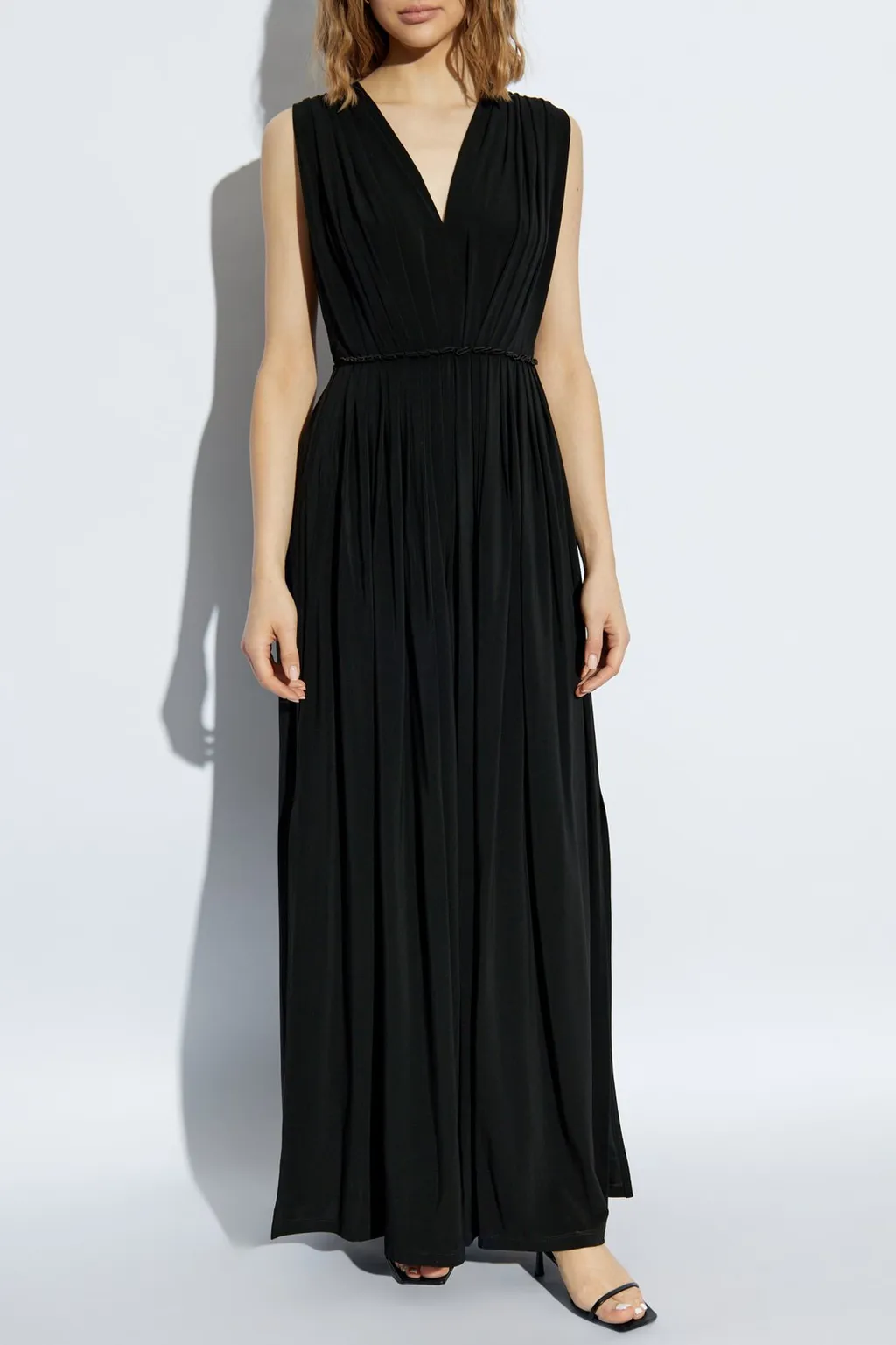 Max Mara V-Neck Draped Dress