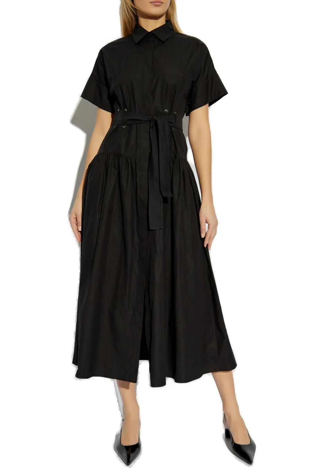 Max Mara Agoraio Belted Short-Sleeved Midi Dress