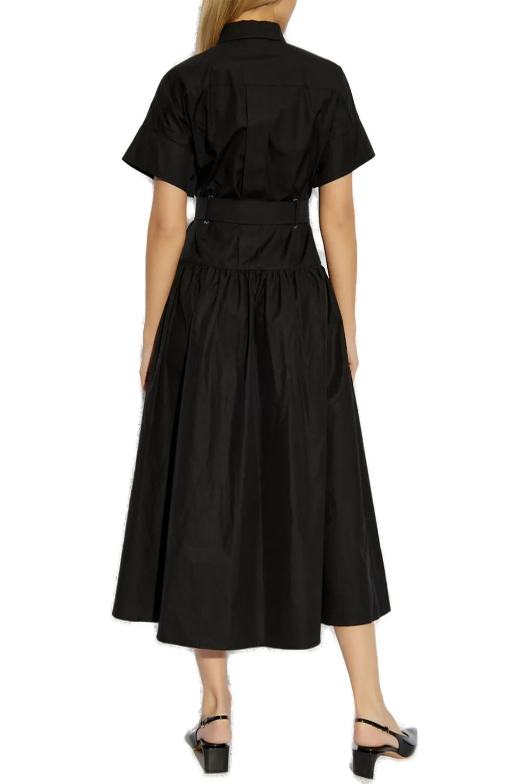 Max Mara Agoraio Belted Short-Sleeved Midi Dress