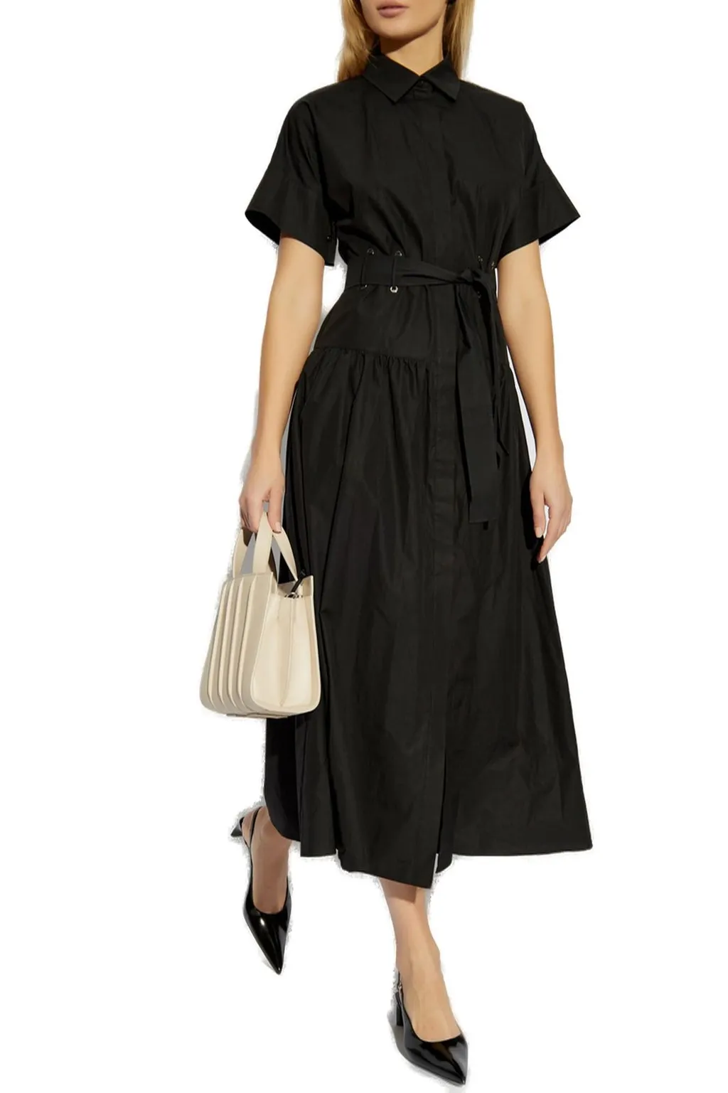 Max Mara Agoraio Belted Short-Sleeved Midi Dress