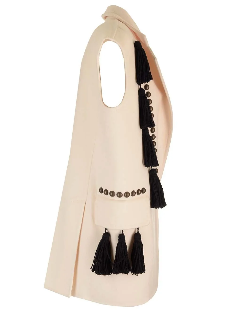 Max Mara Tassle Detailed V-Neck Gilet