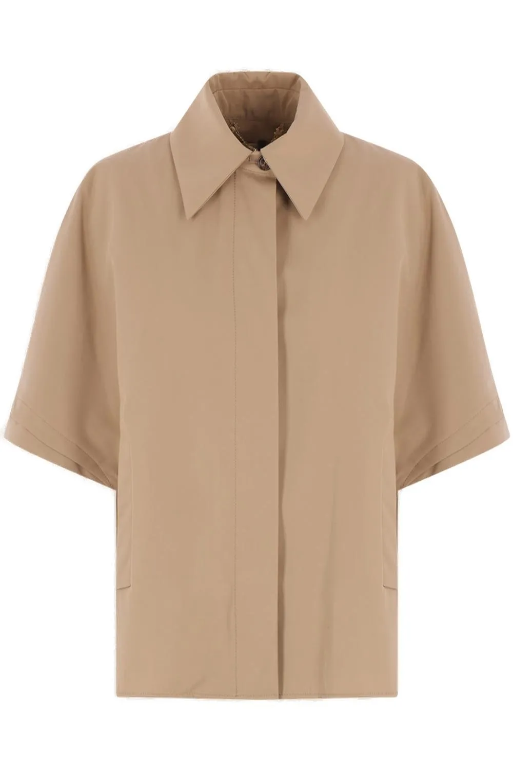 Max Mara Parole Button Detailed Short-Sleeved Cape