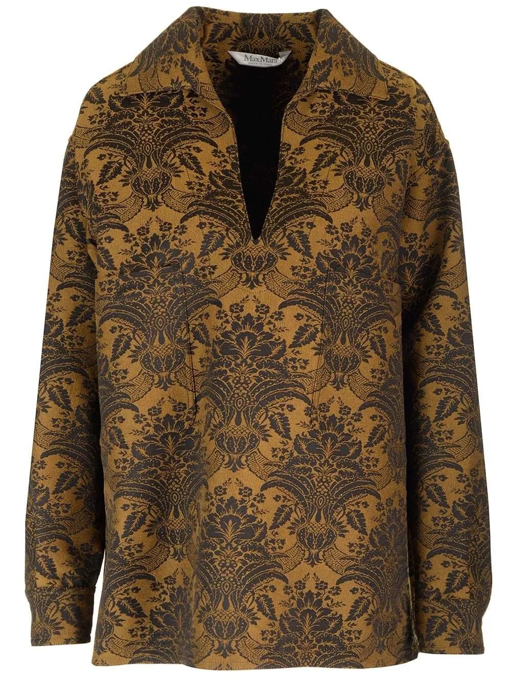Max Mara Anemone All-Over Patterned V-Neck Top