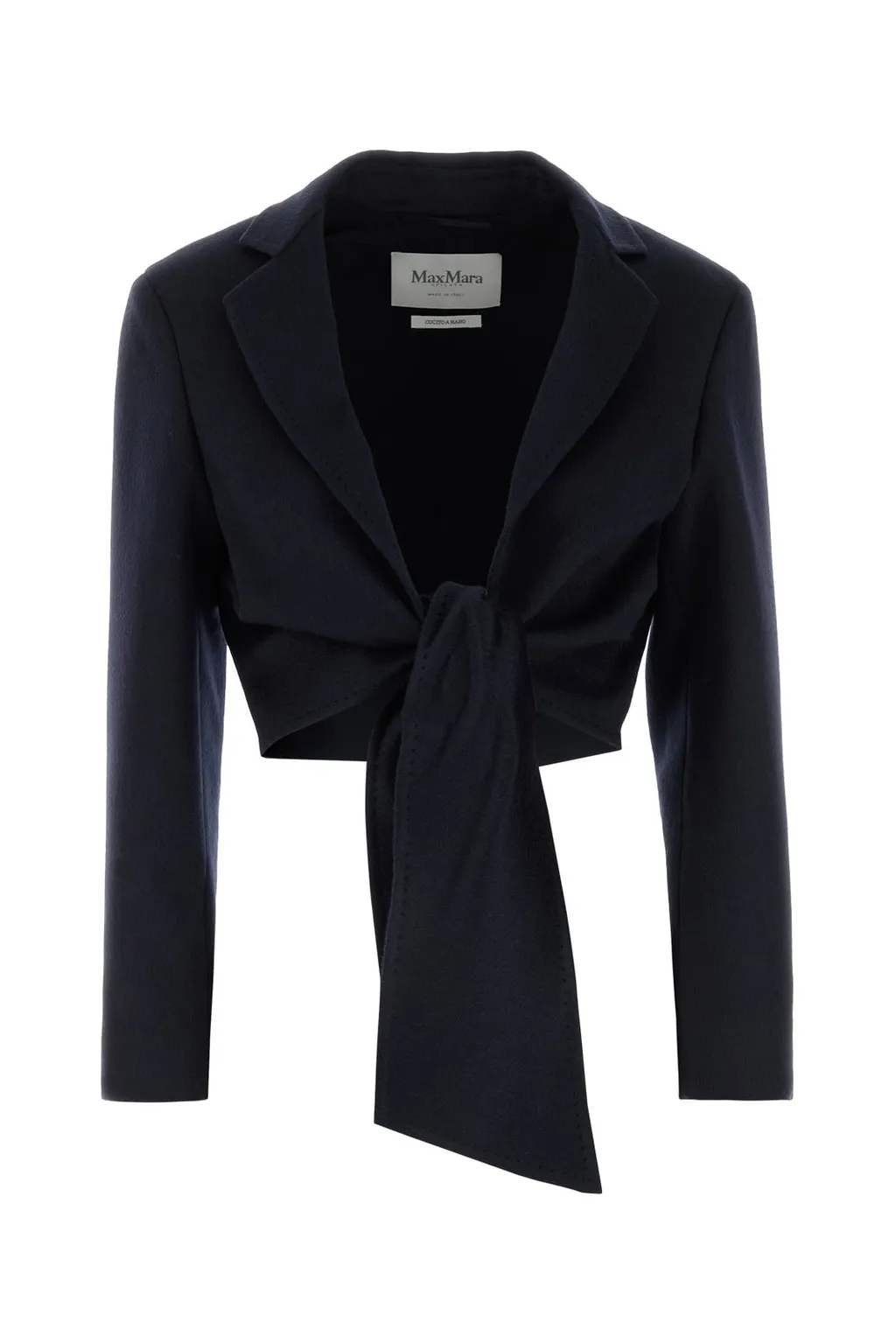 Max Mara Sash Detailed Straight Hem Cropped Jacket
