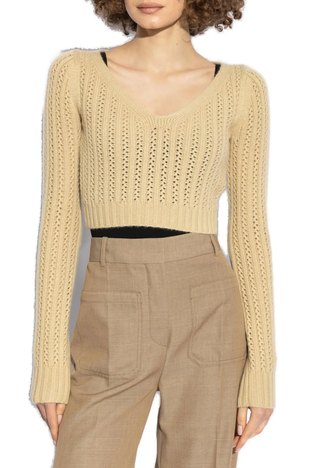 Max Mara V-Neck Long-Sleeved Top
