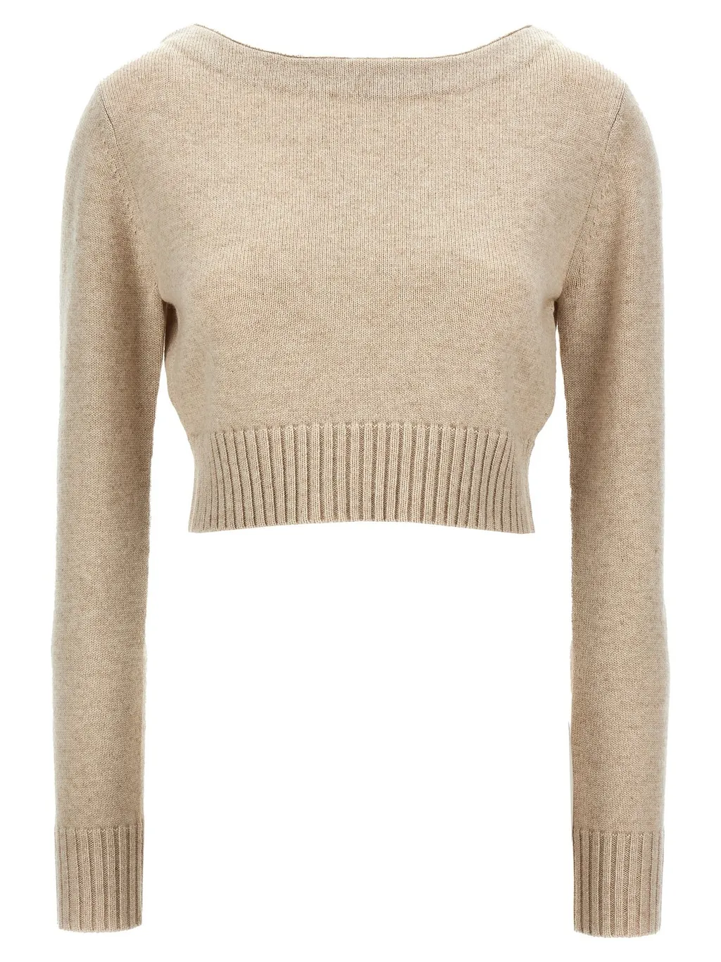 Max Mara Angri Cropped Long-Sleeve Sweater