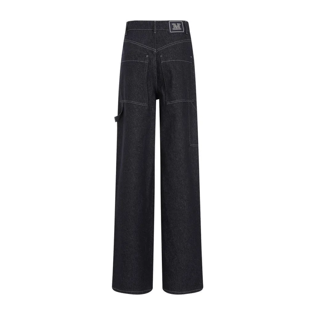 Max Mara Logo Patch Wide-Leg Jeans