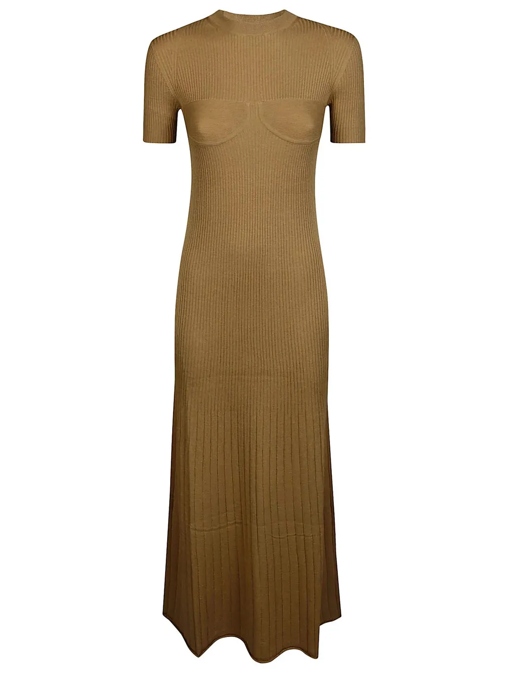 Max Mara Short-Sleeve Ribbed Dress