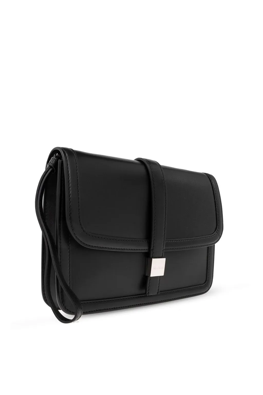Max Mara Logo Engraved Foldover Top Clutch Bag