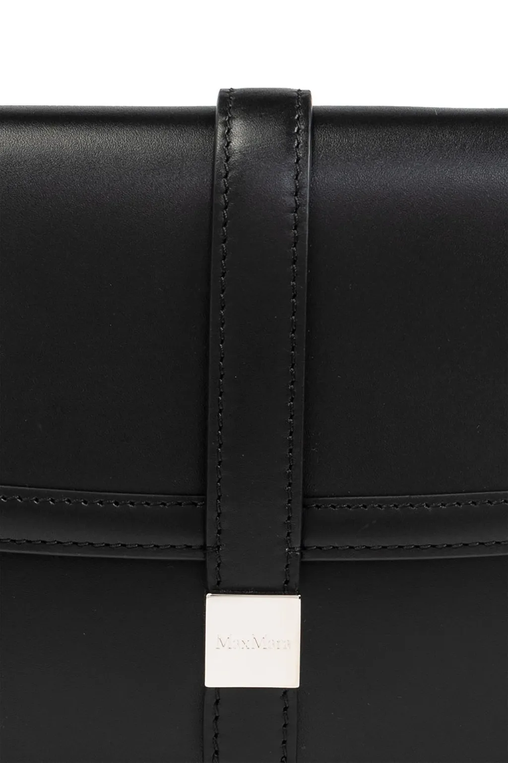 Max Mara Logo Engraved Foldover Top Clutch Bag