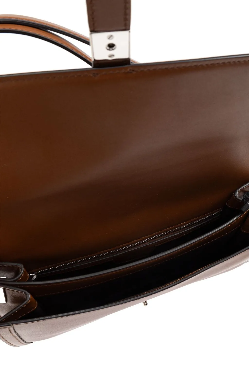 Max Mara Logo Engraved Foldover Top Shoulder Bag