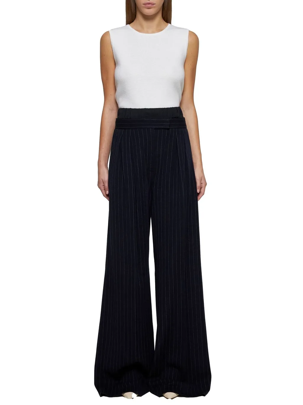 Max Mara Pinstriped Straight-Leg Trousers