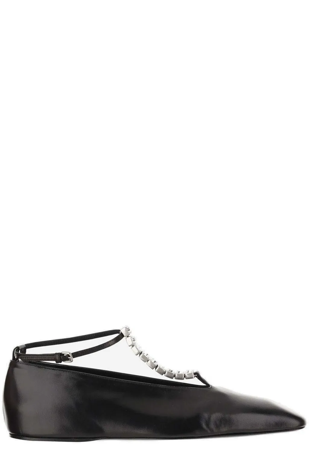 Jil Sander Embellished Ankle Strapped Ballerina Shoes
