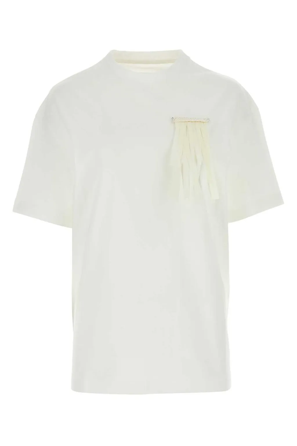 Jil Sander Fringed-Brooch Drop Shoulder T-Shirt