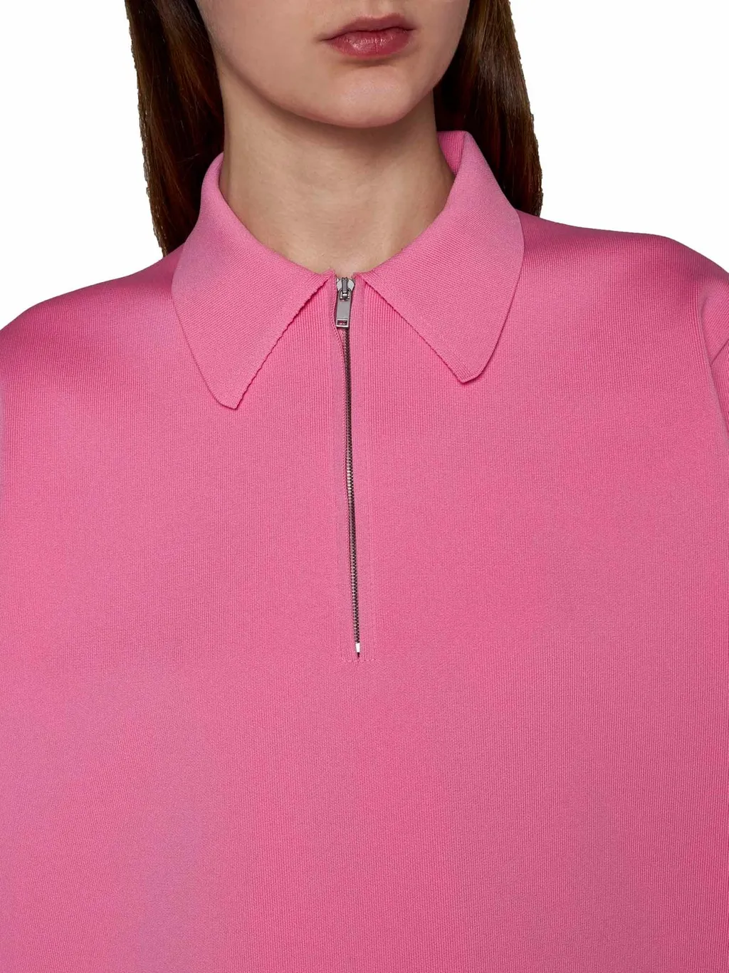Jil Sander Zip Detailed Straight Hem Polo Top