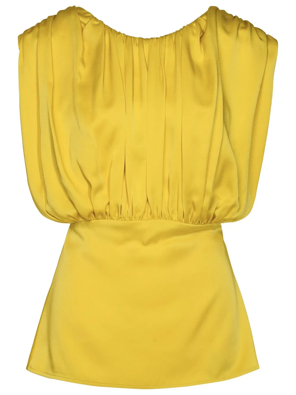Jil Sander Gathered V-Back Satin Top
