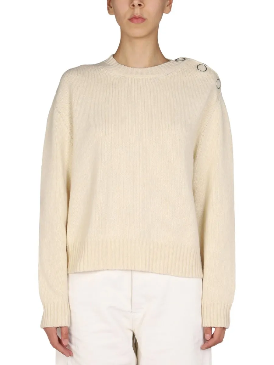 Jil Sander Button Detailed Crewneck Knit Jumper