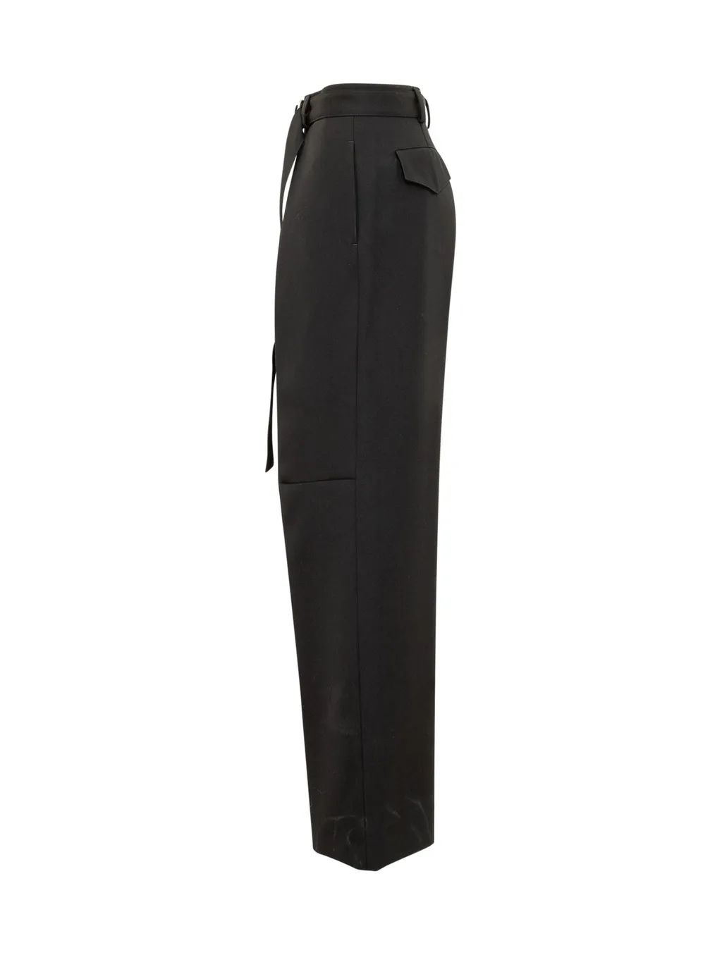 Jil Sander Belted High-Waist Wide-Leg Trousers