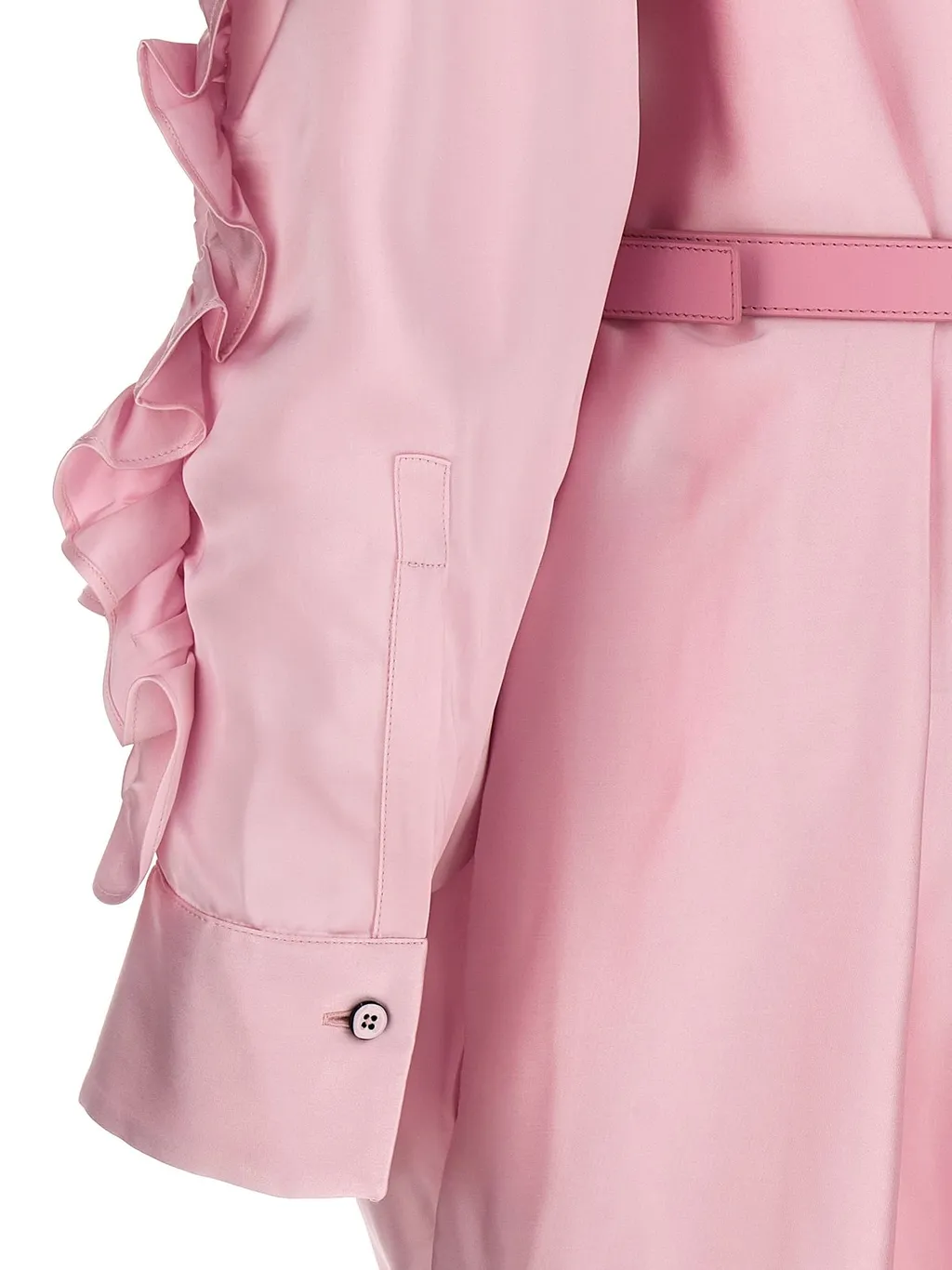Jil Sander Ruffled Belted Mini Dress