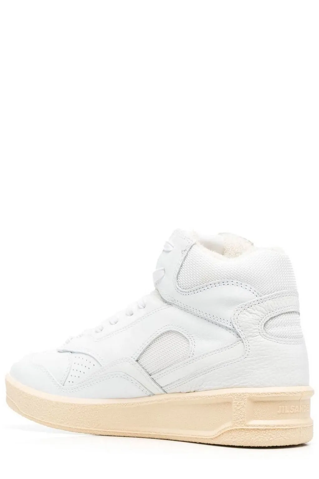 Jil Sander Logo Embossed Mid-Top Sneakers