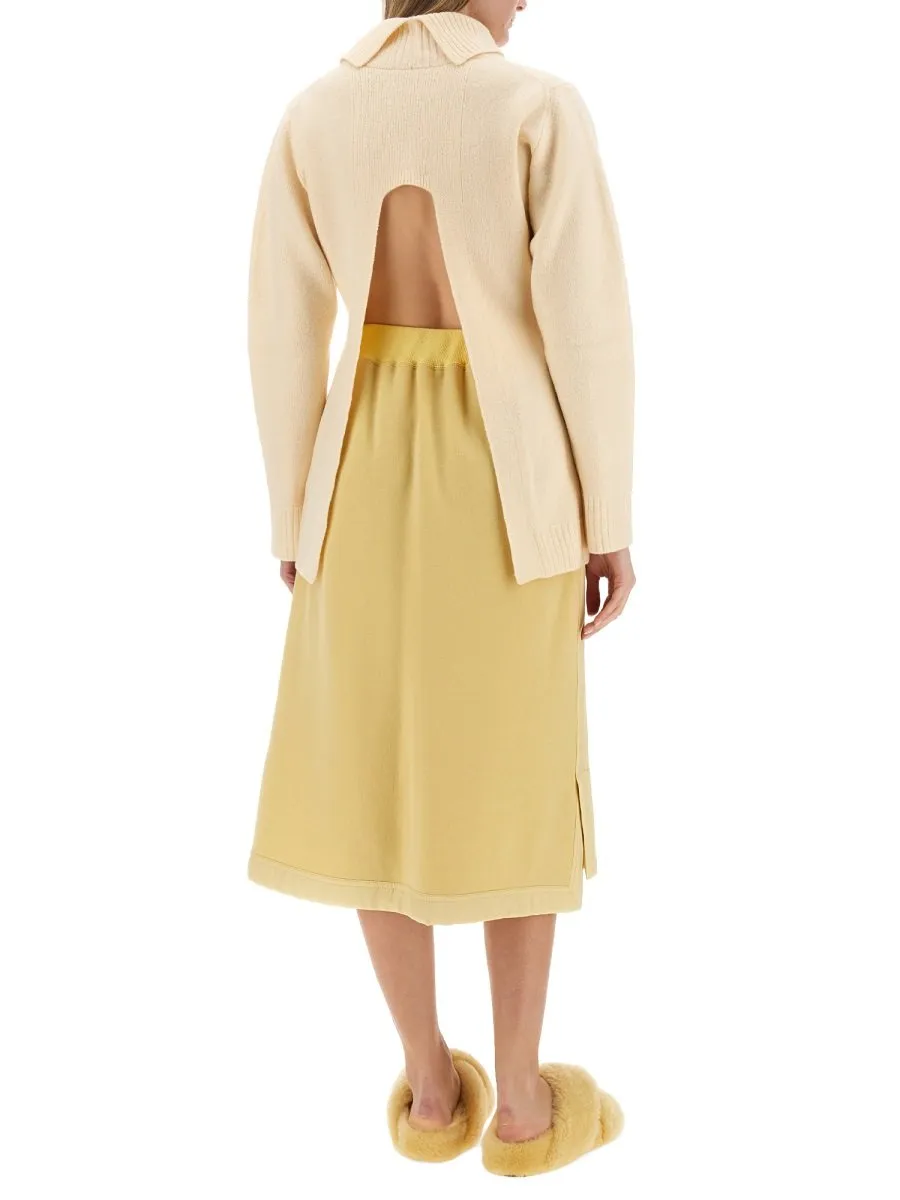 Jil Sander Back Cut-Out Turtleneck Knit Sweater