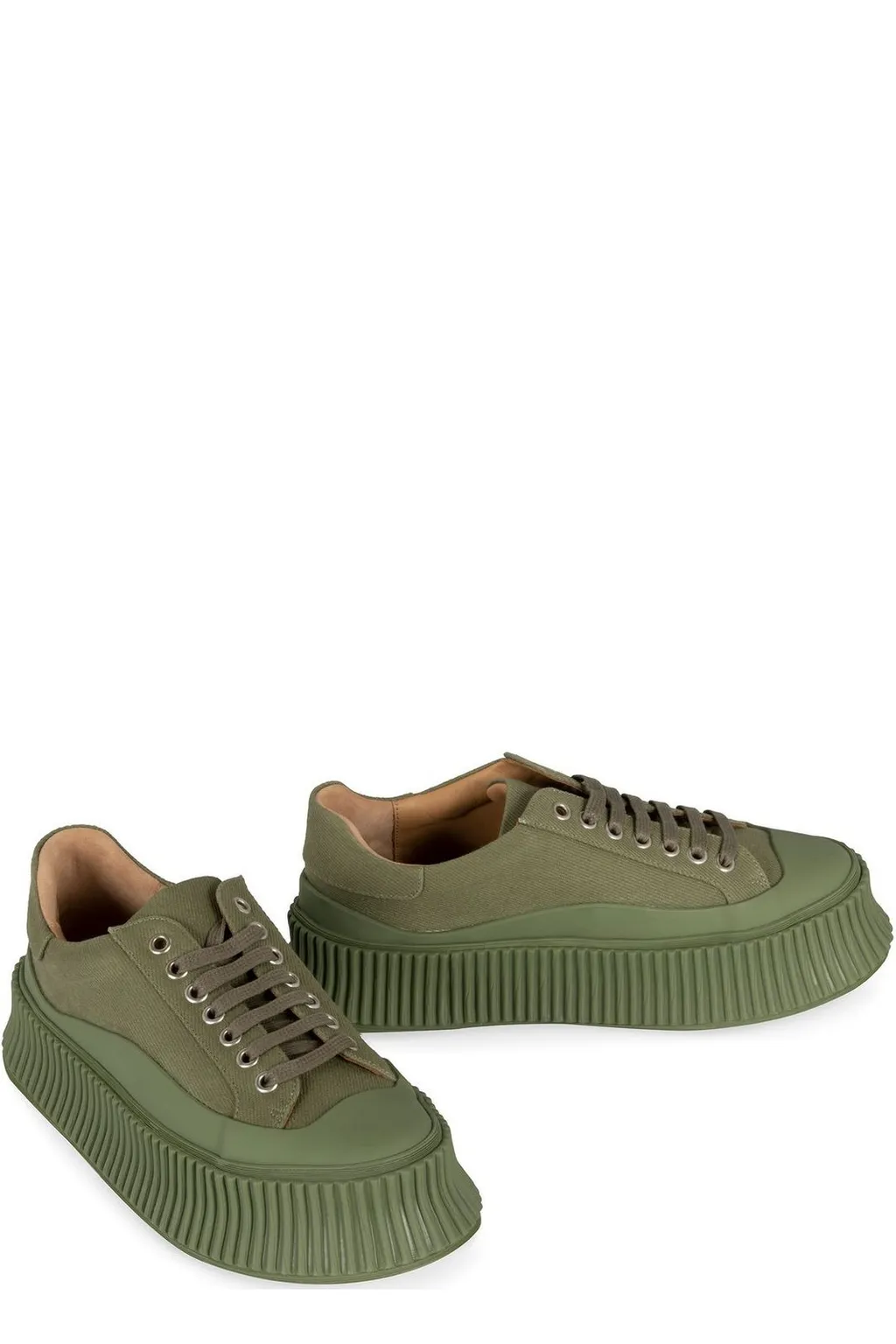Jil Sander Round Toe Lace-Up Sneakers