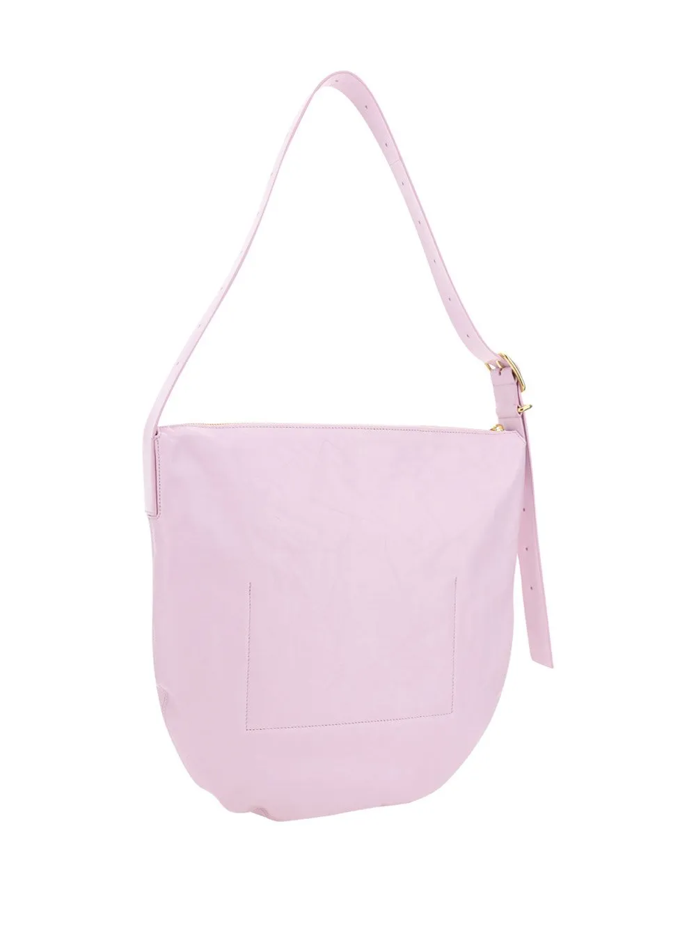 Jil Sander Crinkled-Finish Zip-Up Medium Shoulder Bag