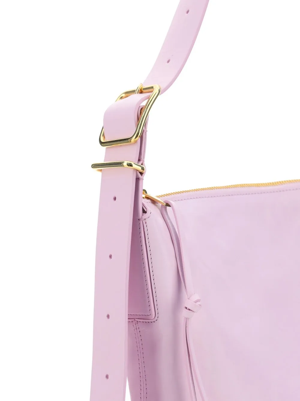 Jil Sander Crinkled-Finish Zip-Up Medium Shoulder Bag