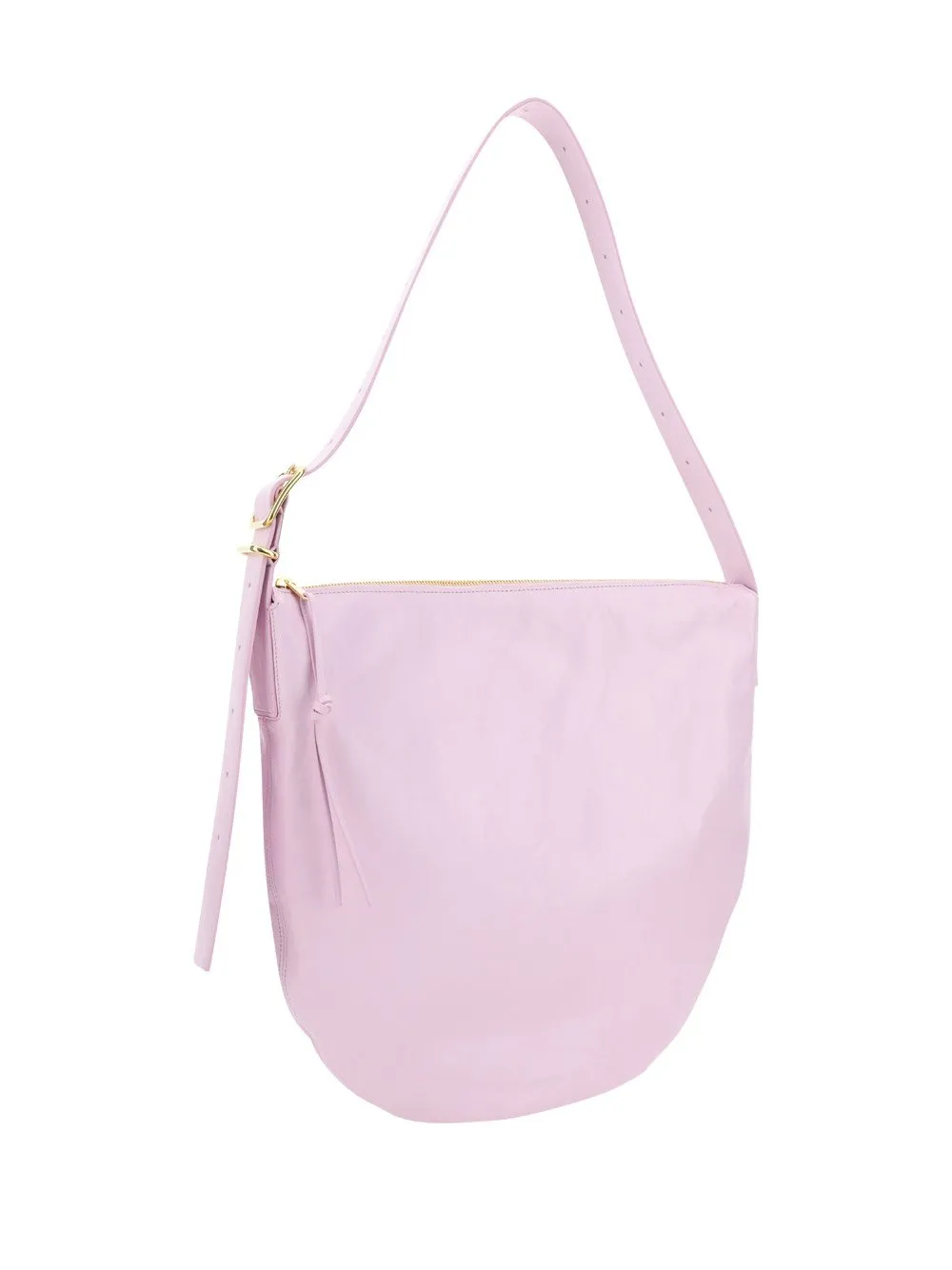 Jil Sander Crinkled-Finish Zip-Up Medium Shoulder Bag