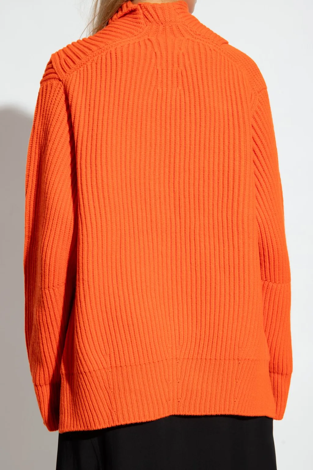 Jil Sander Foldover Neck Ribbed-Knit Jumper