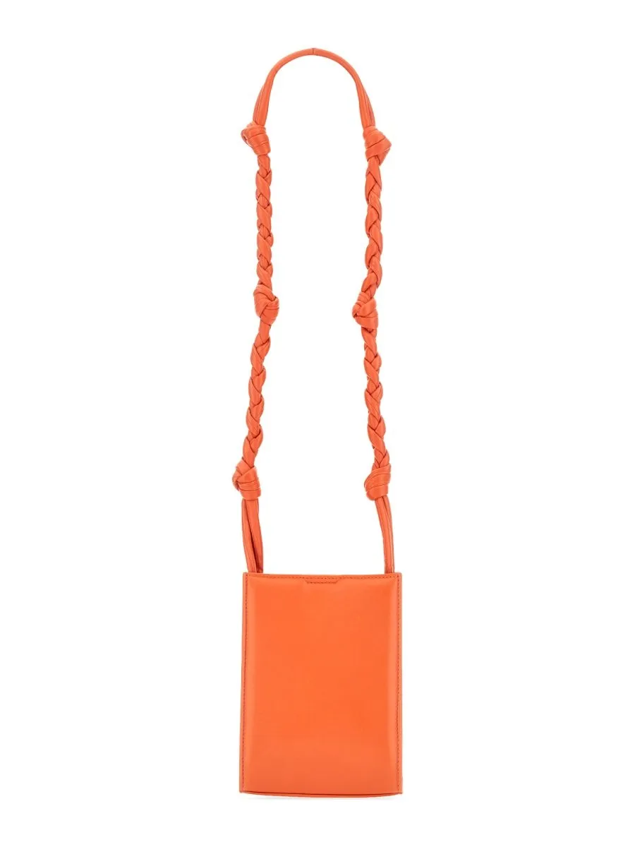 Jil Sander Tangle Logo Embossed Small Crossbody Bag