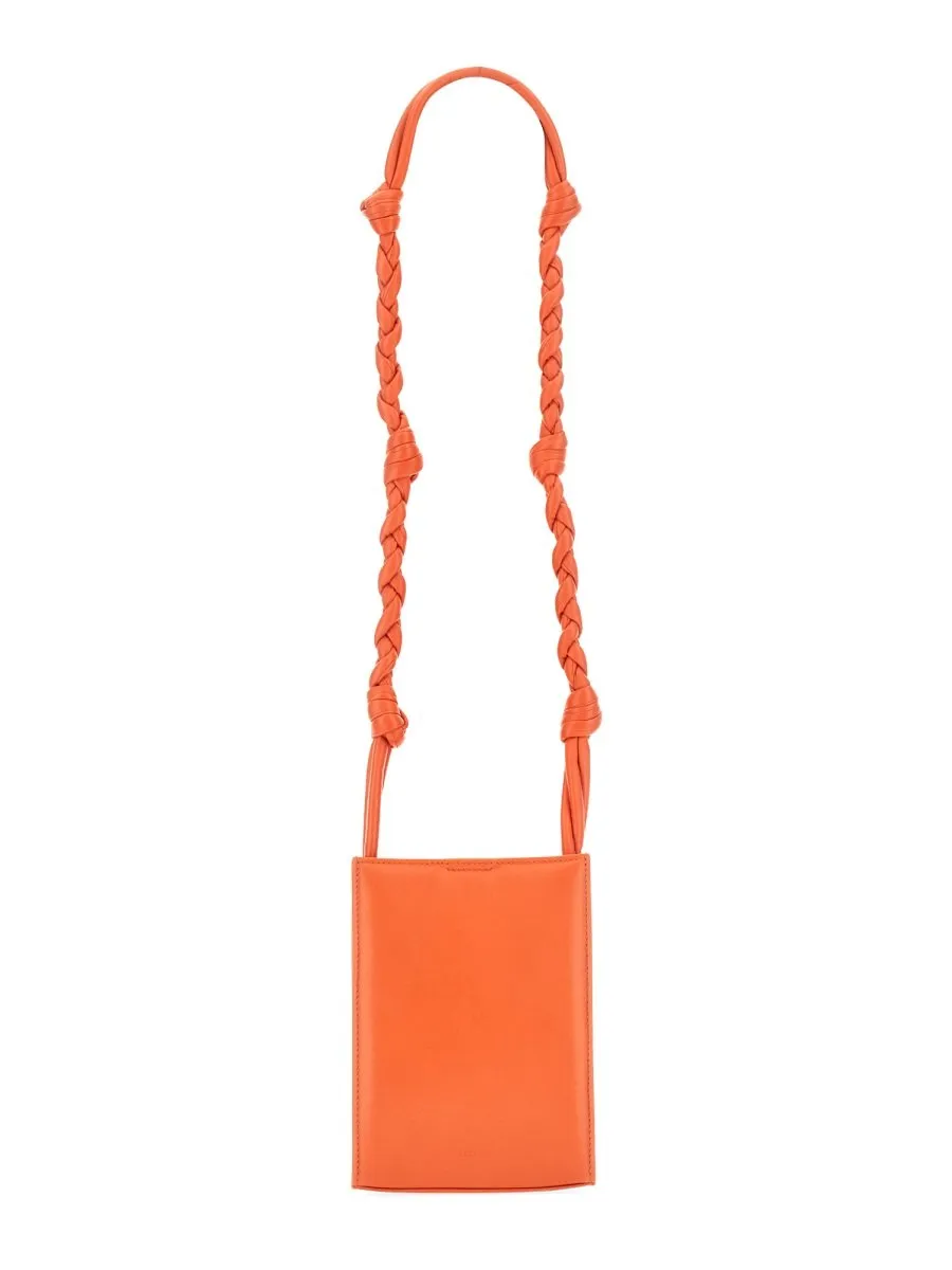 Jil Sander Tangle Logo Embossed Small Crossbody Bag
