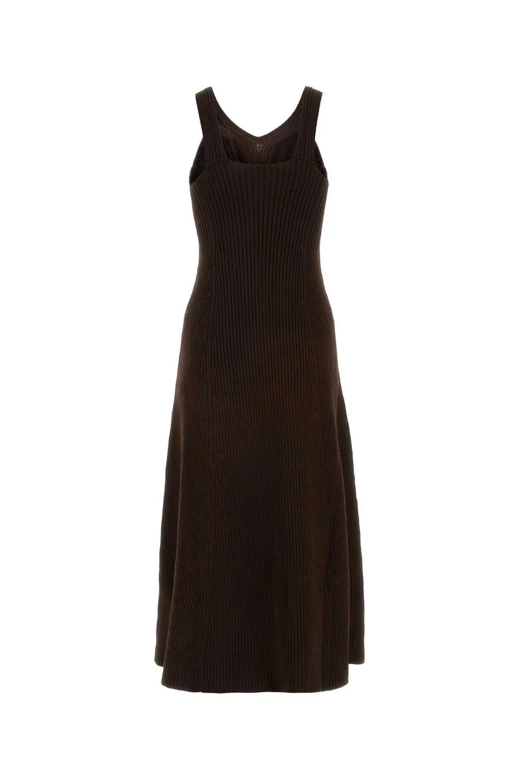 Jil Sander Ribbed Knitted Flared Midi Dress