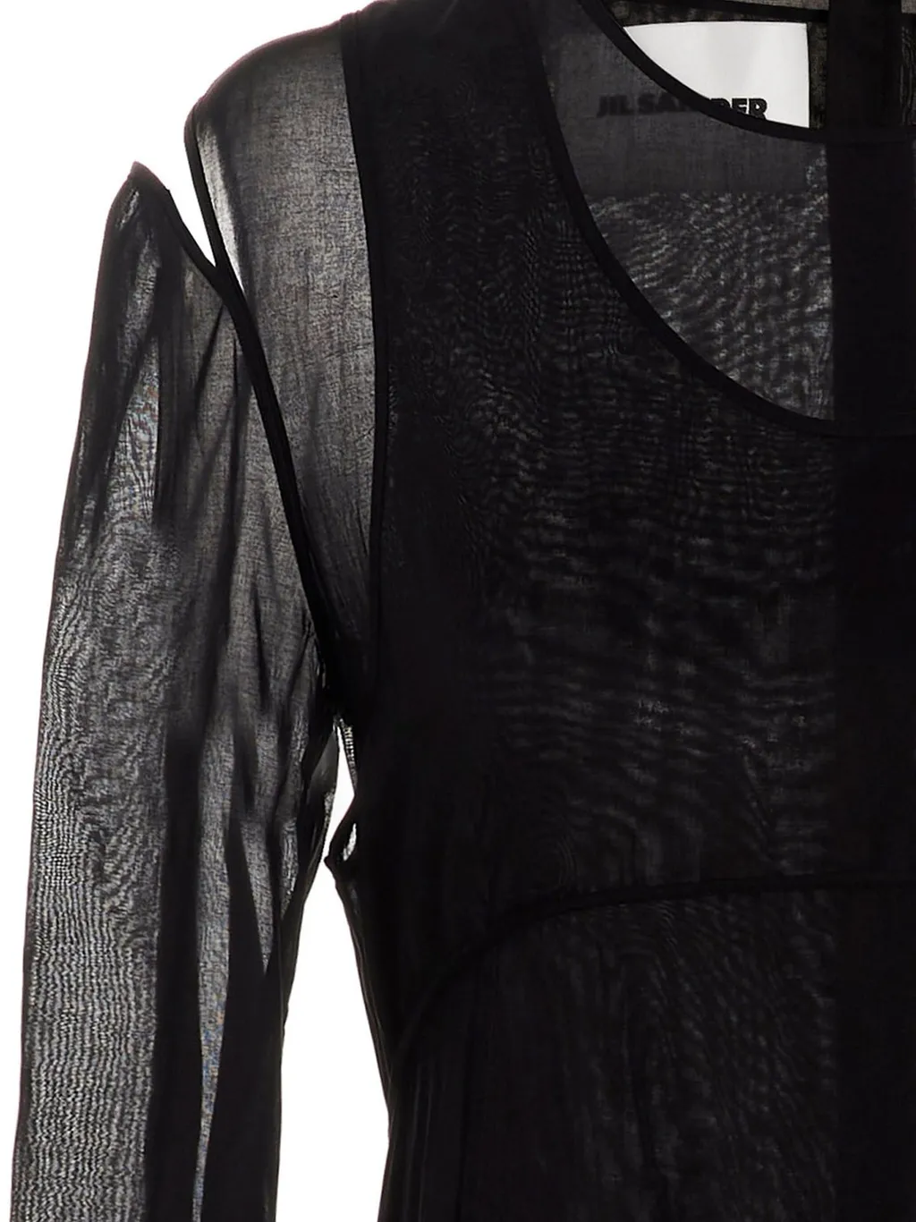 Jil Sander Pleat-Detailed Crewneck Midi Dress