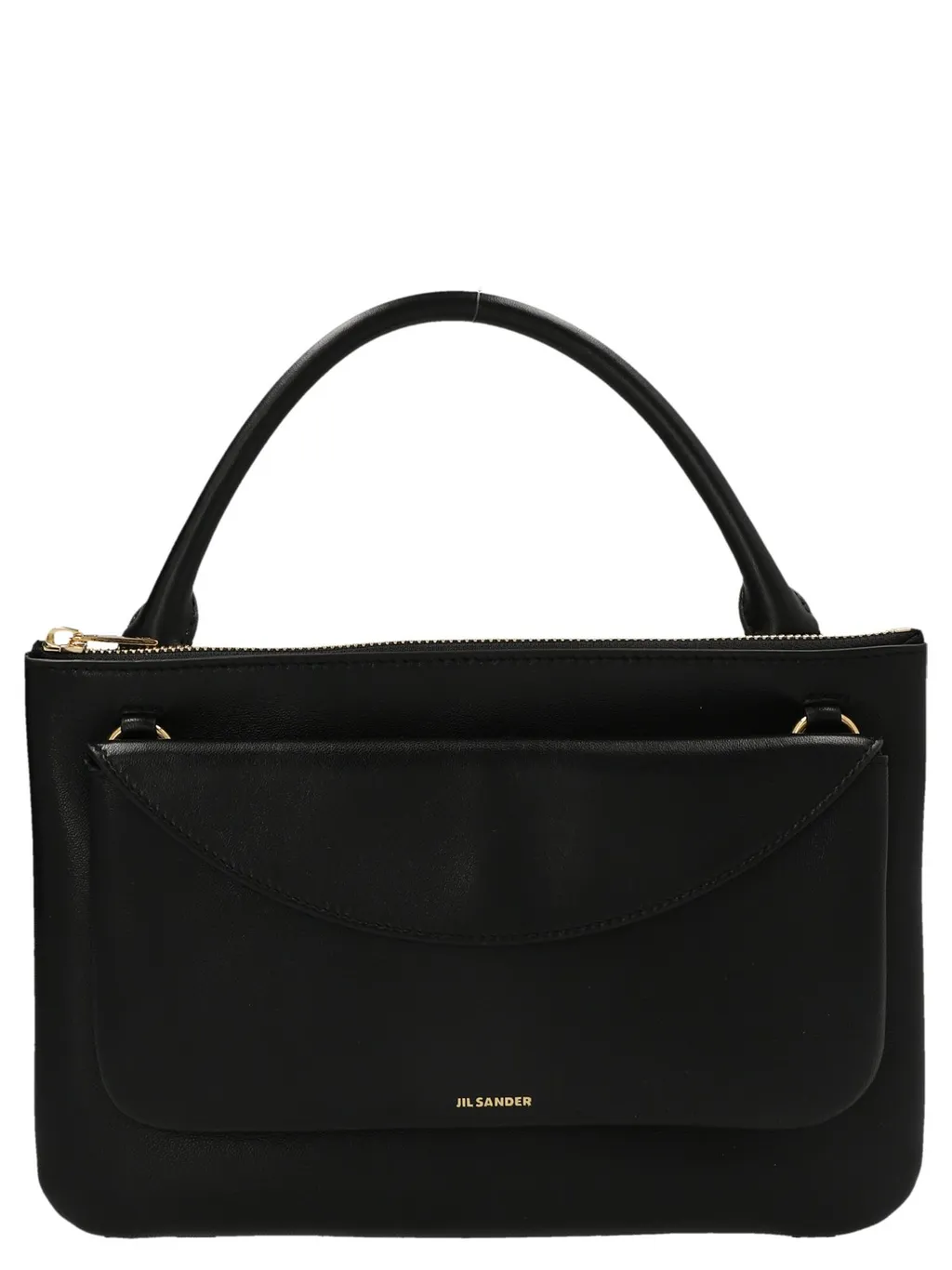 Jil Sander Logo Printed Zipped Tote Bag