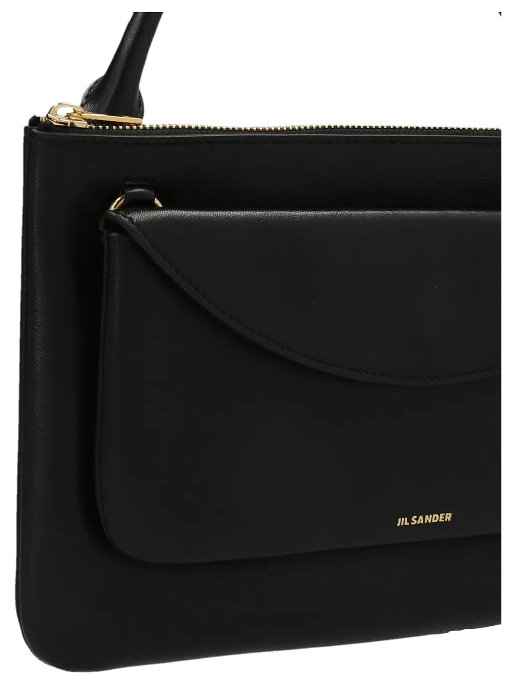 Jil Sander Logo Printed Zipped Tote Bag