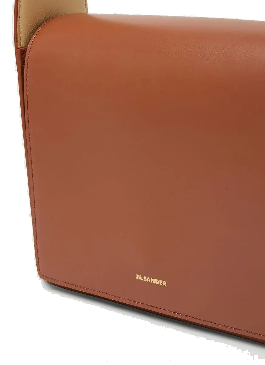 Jil Sander Logo-Detailed Foldover Top Crossbody Bag