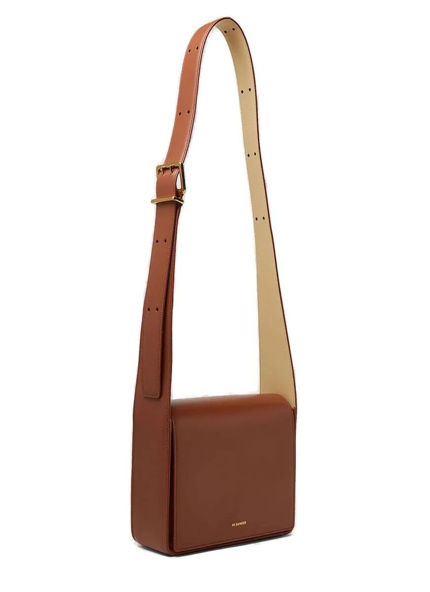 Jil Sander Logo-Detailed Foldover Top Crossbody Bag